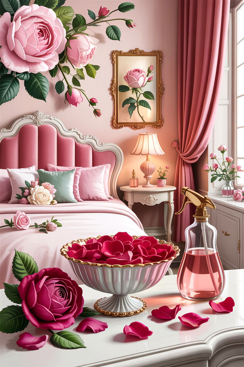 Rose Floral Bedroom - 30 bedroom aromatherapy ideas