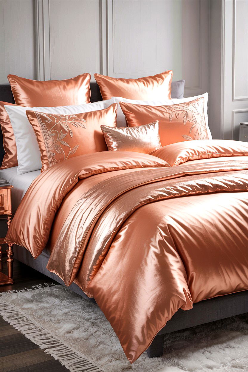 Rose Gold And Copper Bedding - 30 copper accent bedroom ideas