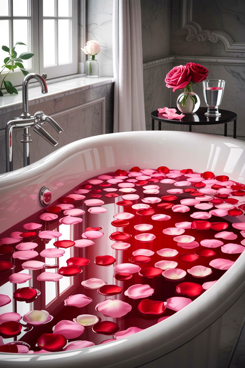 Rose Petal Bath Ritual - 30 bathroom aromatherapy ideas