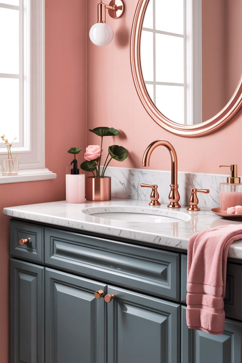 Rose gold bathroom faucet - 30 gold faucet ideas