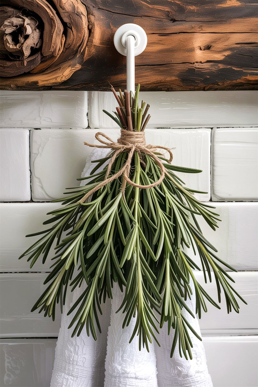 Rosemary Bath Bouquet - 30 bathroom aromatherapy ideas