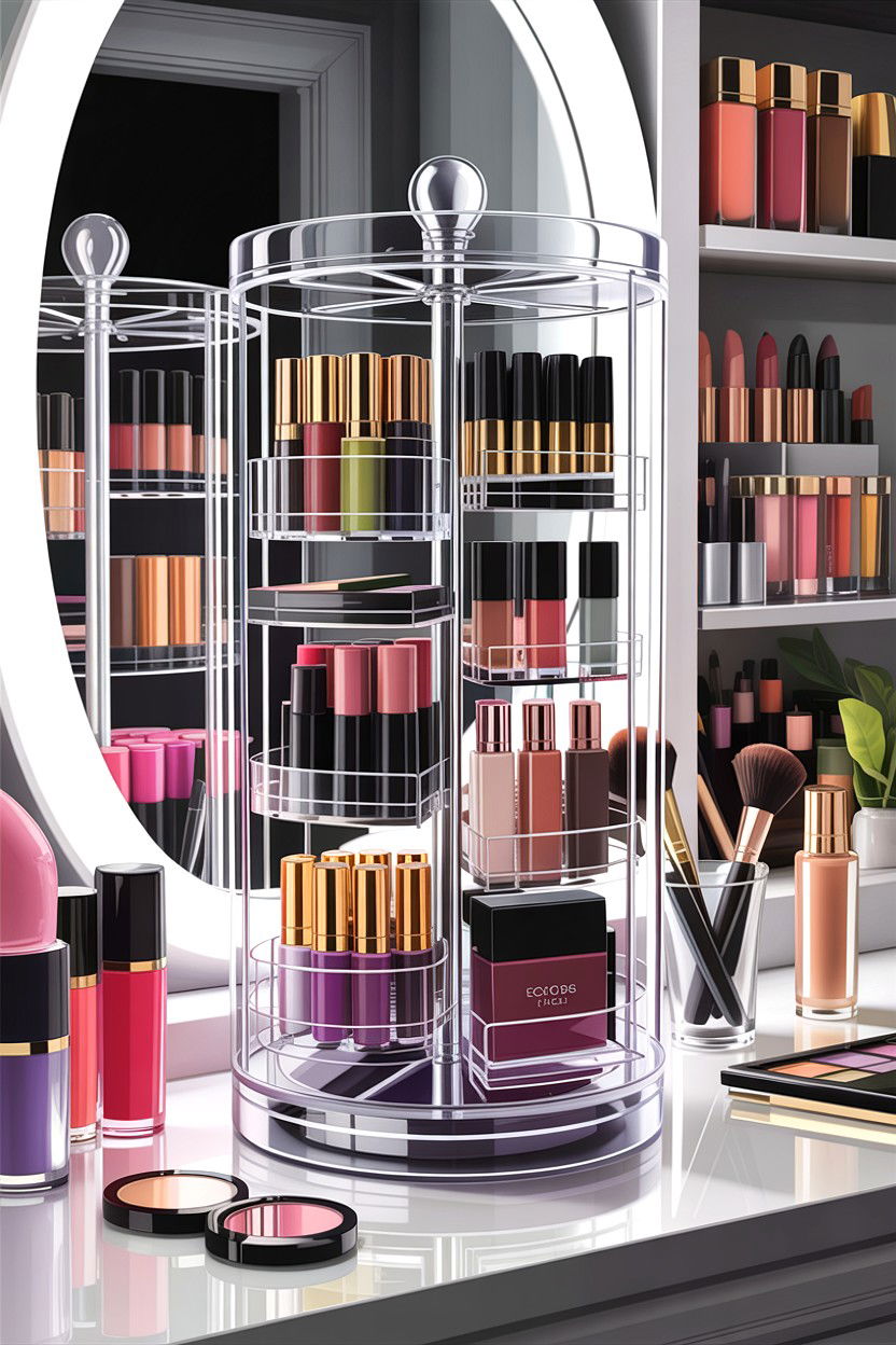 Rotating Makeup Carousel - 30 bathroom accessory styling ideas