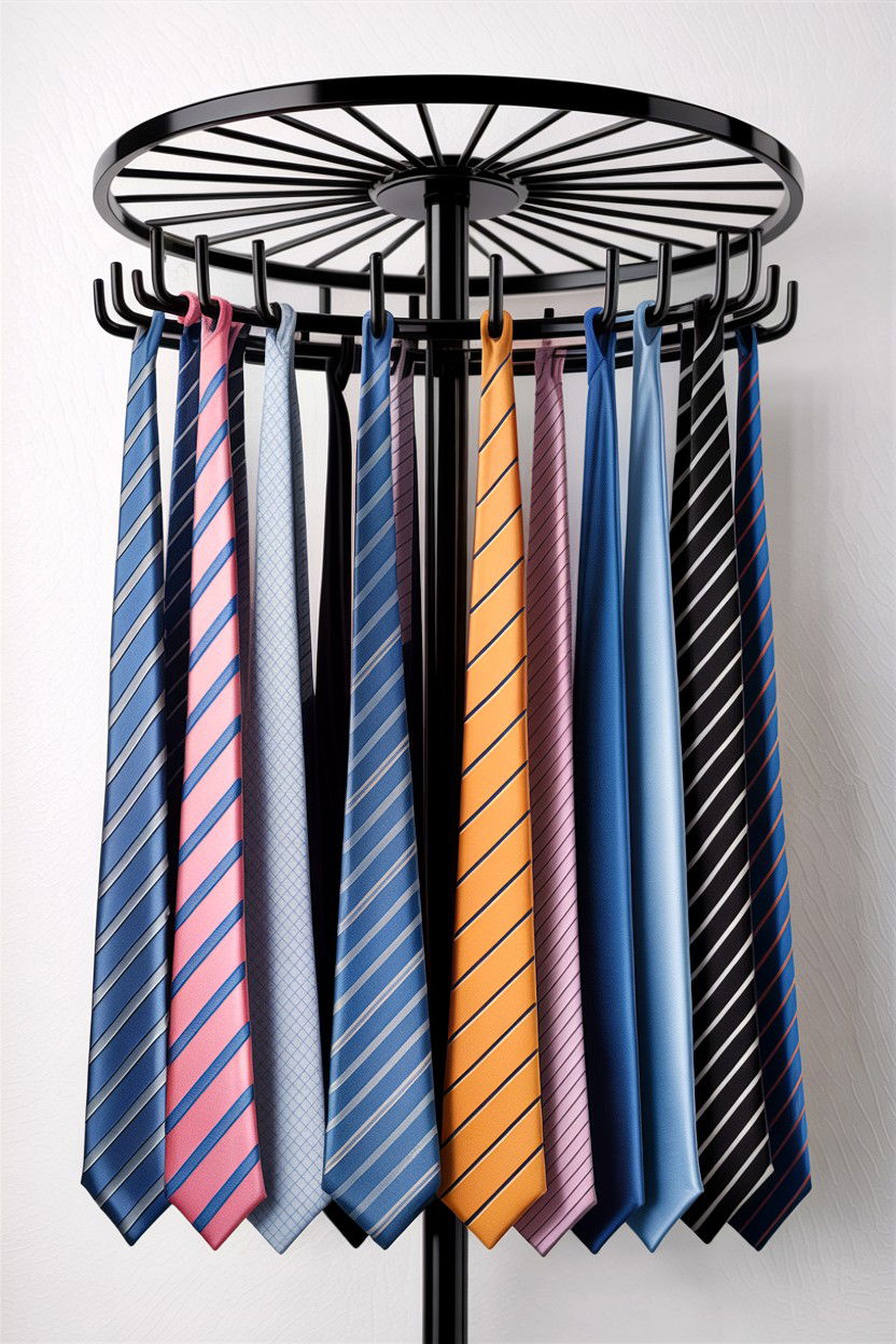 Rotating Tie Hanger - 30 bedroom tie storage ideas