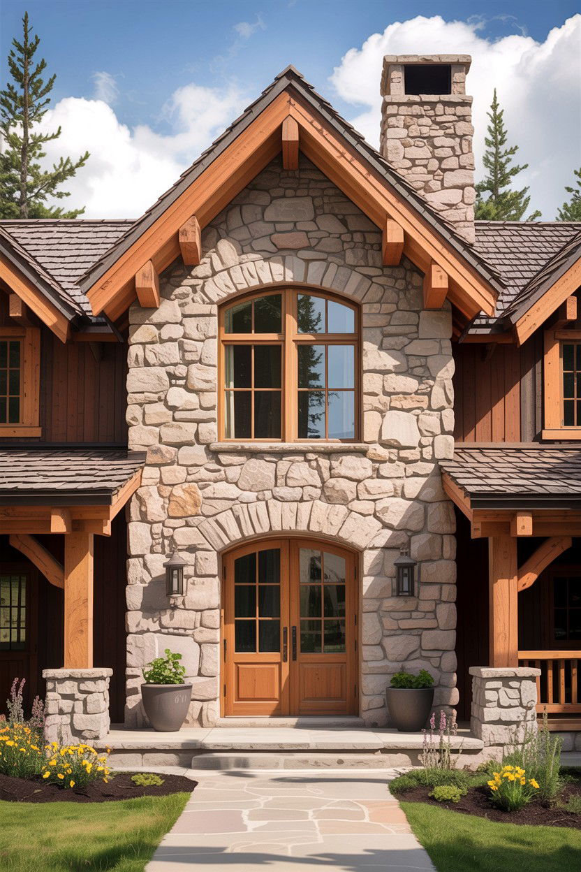 Rough Cut Stone Facade - 30 stone accent ideas