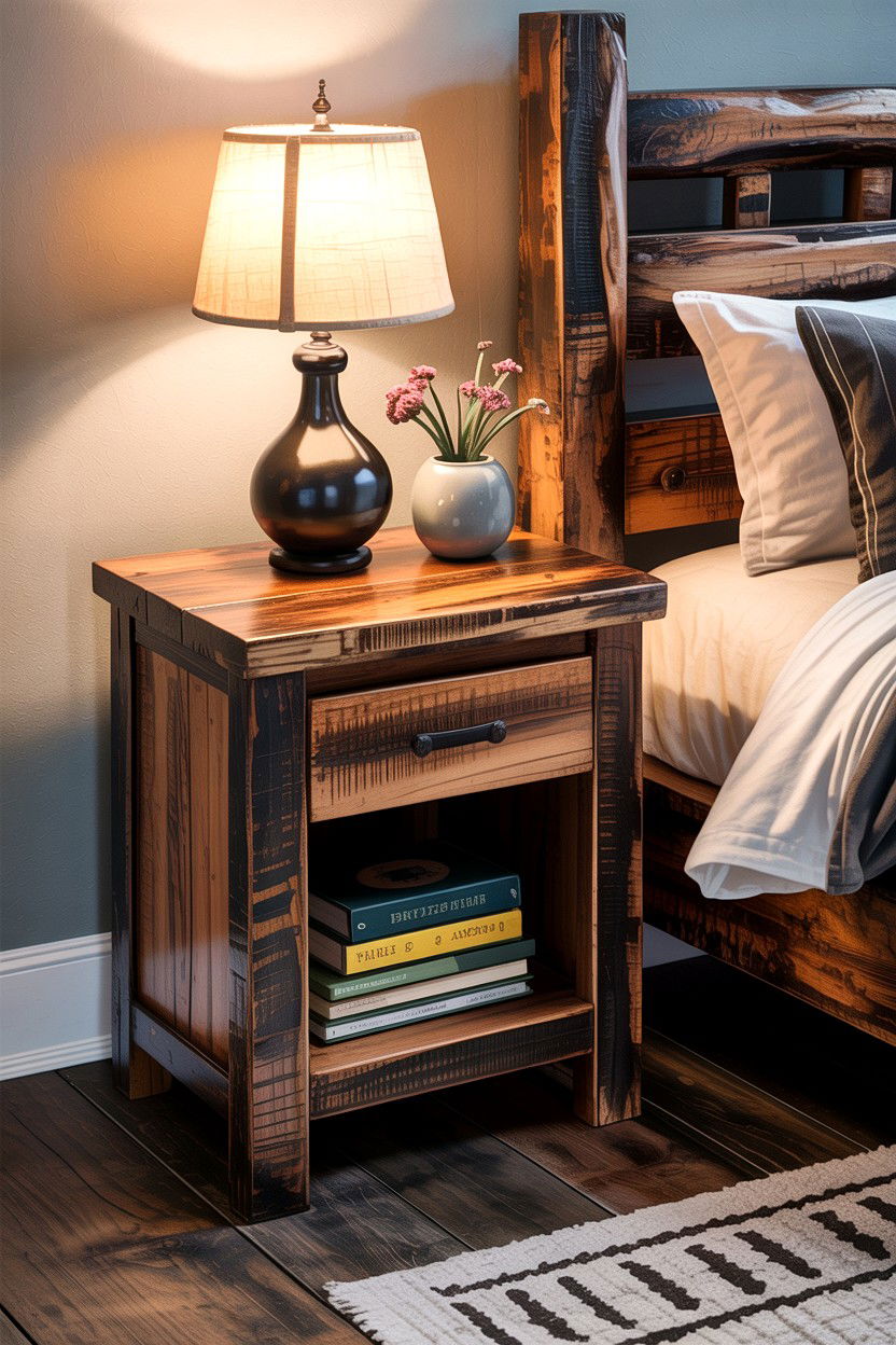 Rough Sawn Nightstand - 30 bedroom rustic nightstands