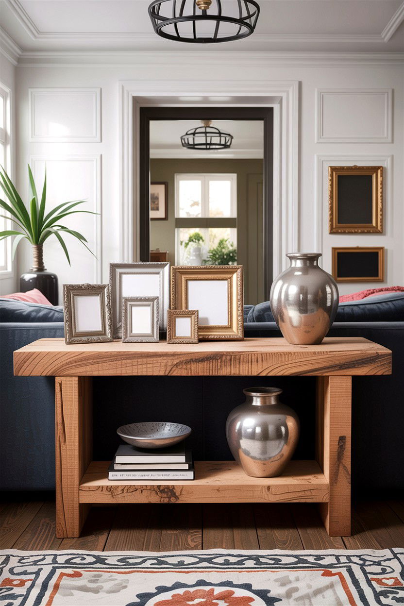 Rough Sawn Timber Console - 30 living room Santa Fe furniture ideas