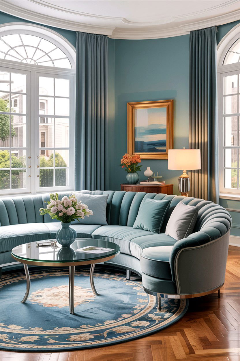 Round Coffee Table Curved Sofa - 30 living room curved sofa ideas