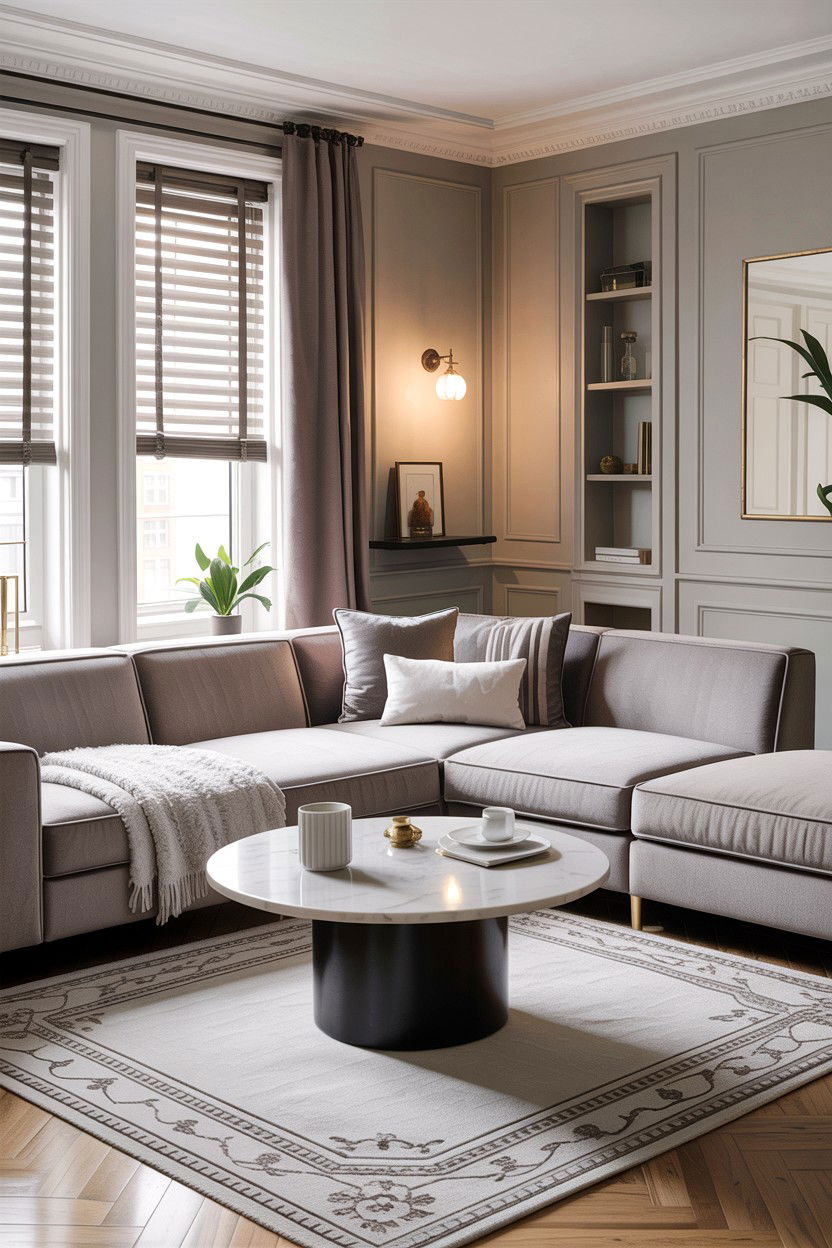 Round Coffee Table - 30 empty nester living room ideas