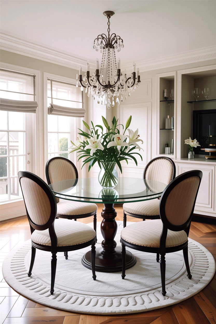 Round Glass Top Dining Table - 30 living room glass furniture ideas