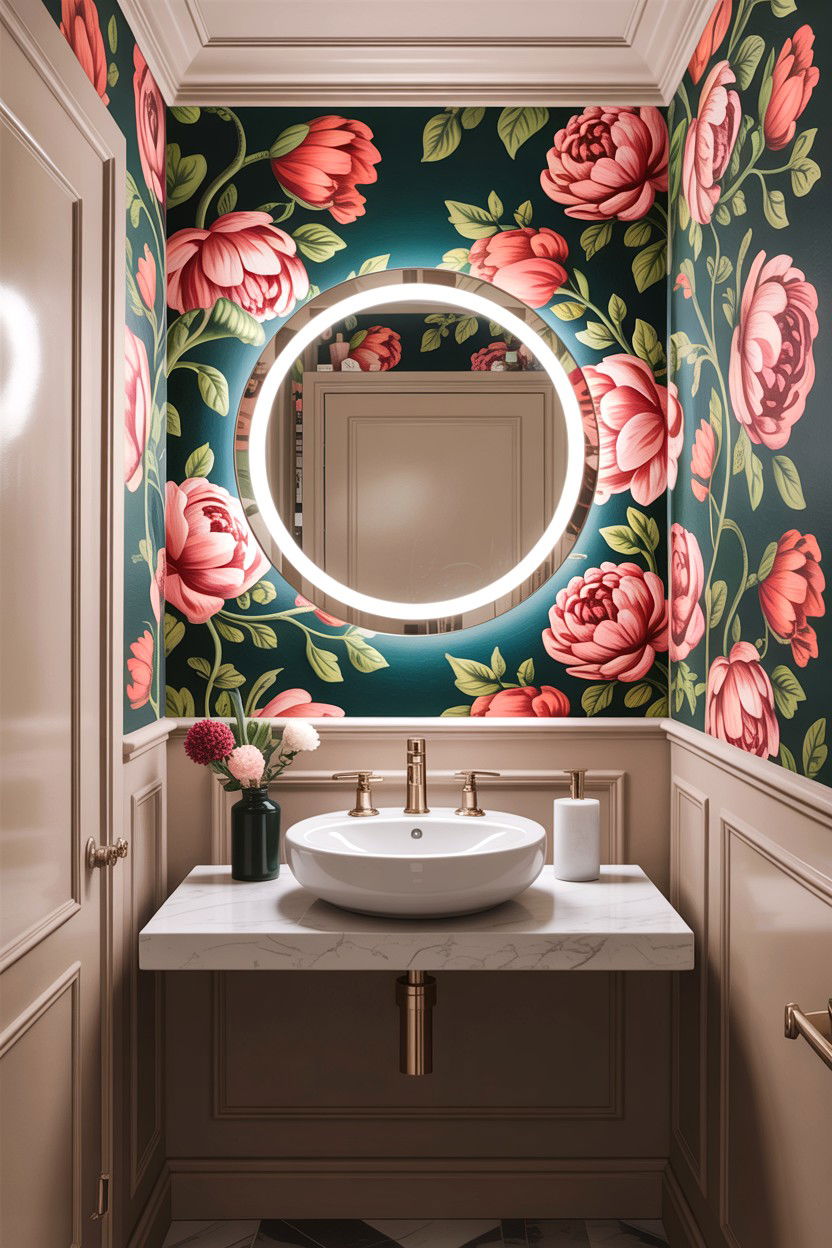 Round Lighted Mirror - 30 anti-fog mirror bathroom ideas