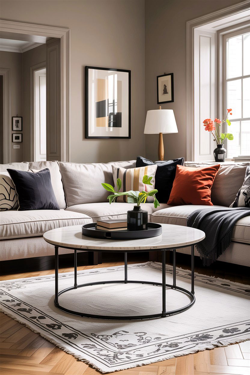 Round coffee table - 30 instant living room ideas