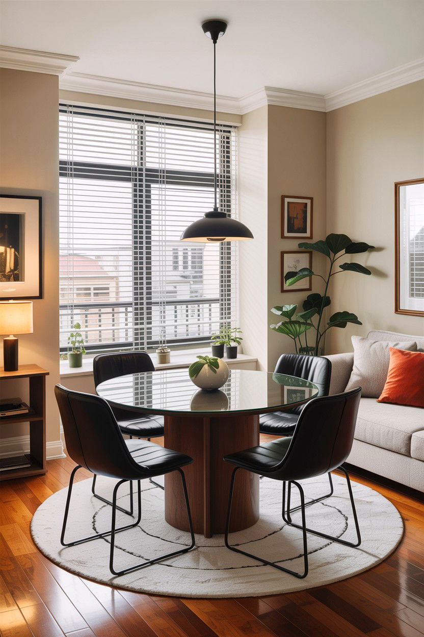 Round dining table - 30 condo living room ideas