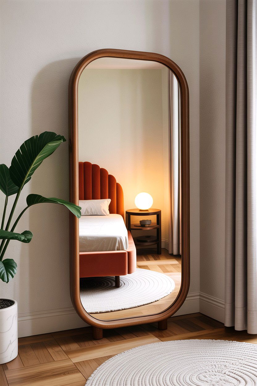 Rounded corner floor mirror - 30 bedroom floor mirrors