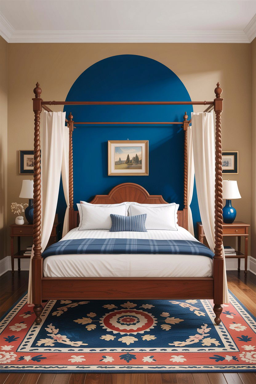 Royal Blue Accent Wall Bedroom - 30 traditional blue bedroom ideas