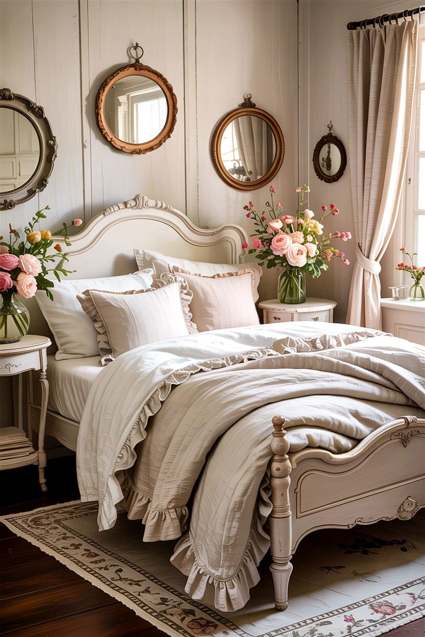 Ruffled Edge Linen Sheets - 30 bedroom linen bedding ideas