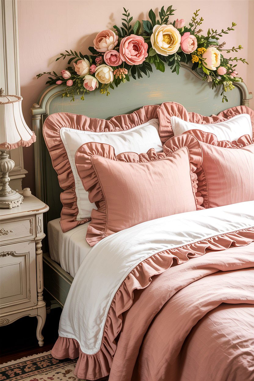 Ruffled Linen Pillowcases - 30 linen bedroom ideas