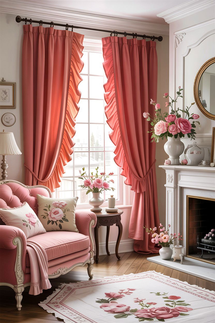 Ruffled edge curtains - 30 living room curtains