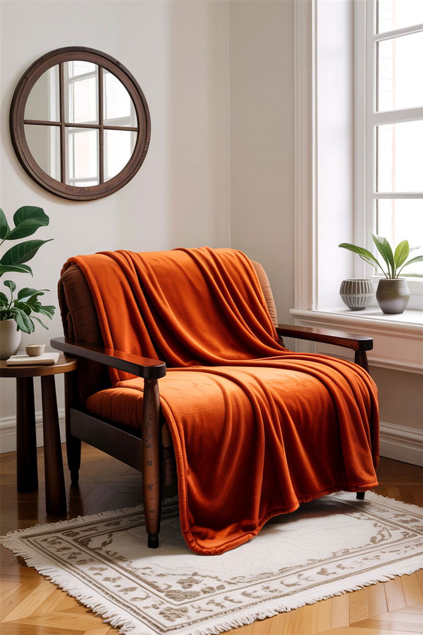 Rust Fleece Blanket - 30 bedroom fleece blankets