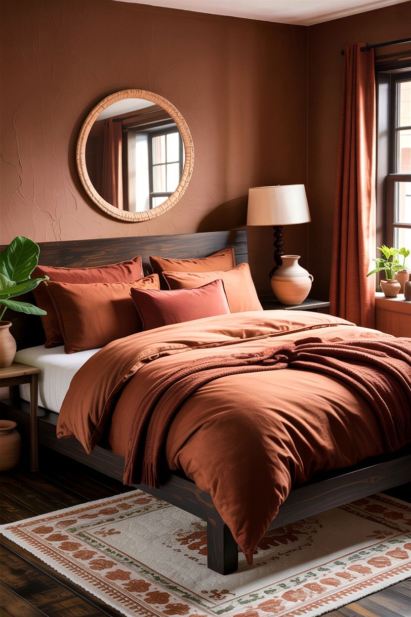 Rust brown bedding set - 30 bedroom bedding sets