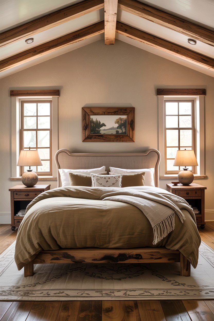 Rustic Beige Bedroom - 30 warm beige bedroom ideas