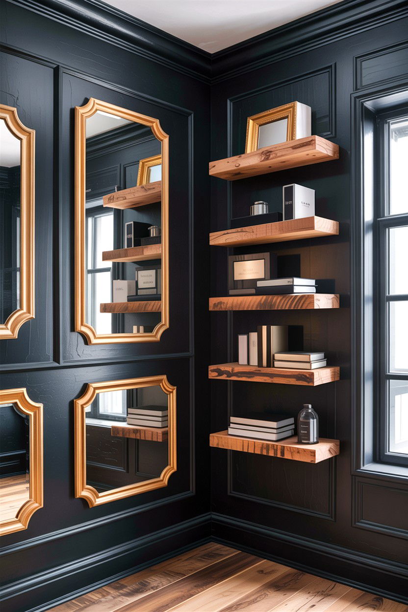 Rustic Black Accent Wall - 30 rustic black living room ideas