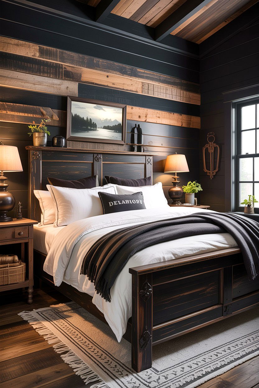 Rustic Black Bedroom - 30 all black bedroom ideas