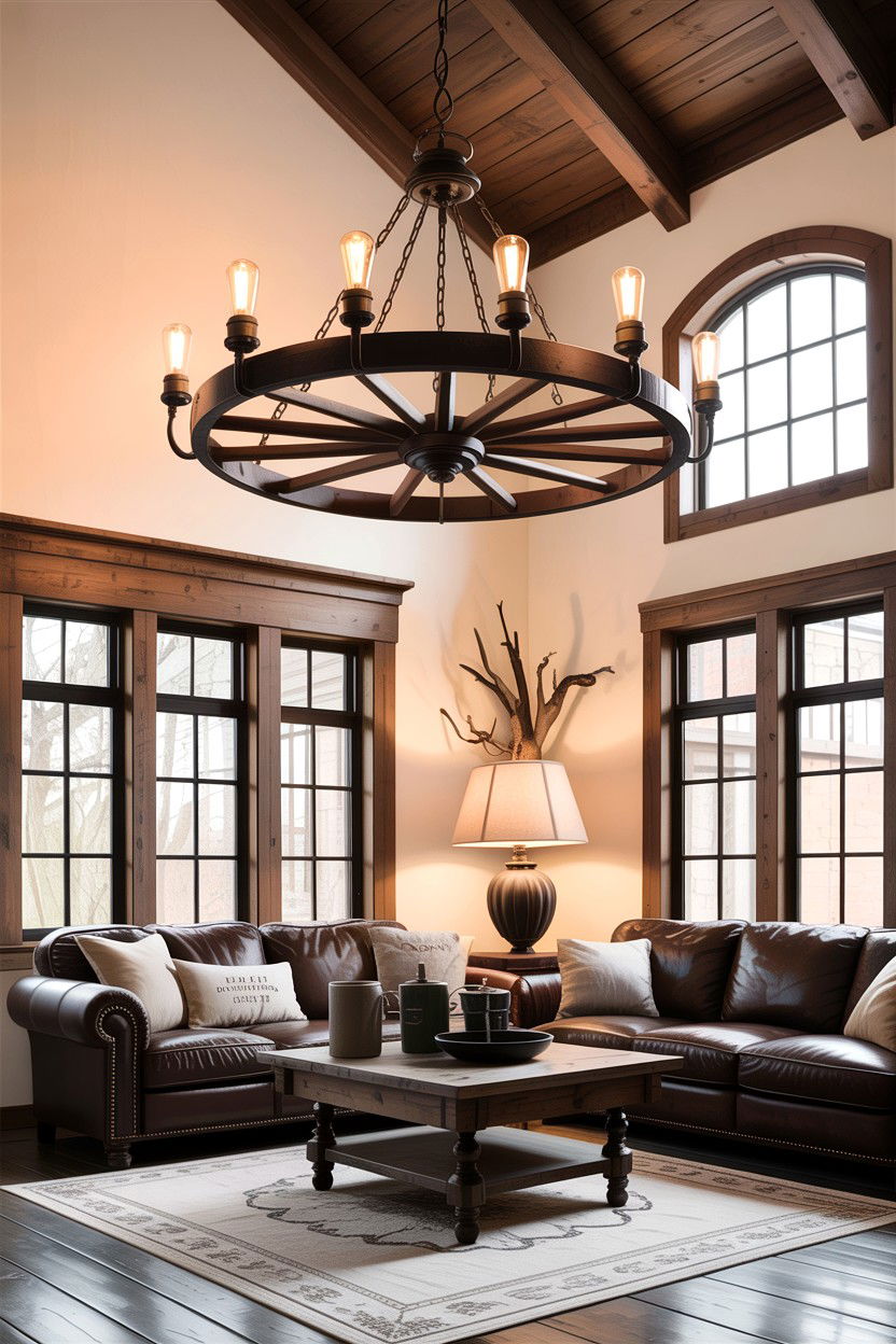 Rustic Black Chandelier Living Room - 30 rustic black living room ideas