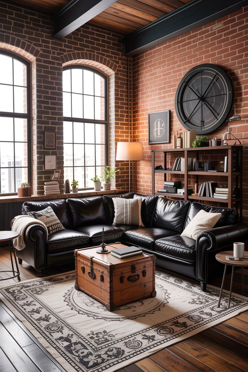 Rustic Black Loft Living Room - 30 rustic black living room ideas