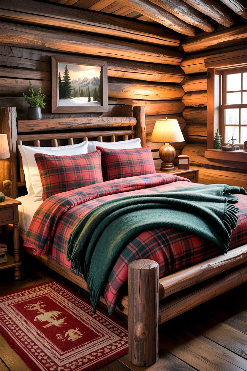 Rustic Cabin Bedding - 30 bedroom layered bedding ideas