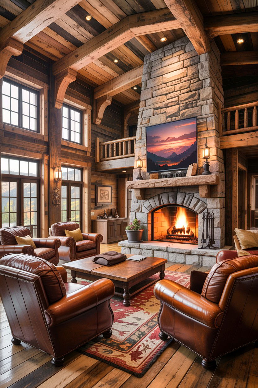 Rustic Cabin Living Room - 30 country house living room ideas