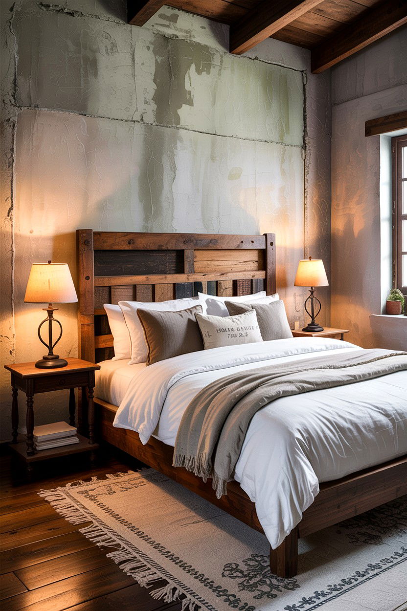 Rustic Concrete Bedroom - 30 concrete wall bedroom ideas