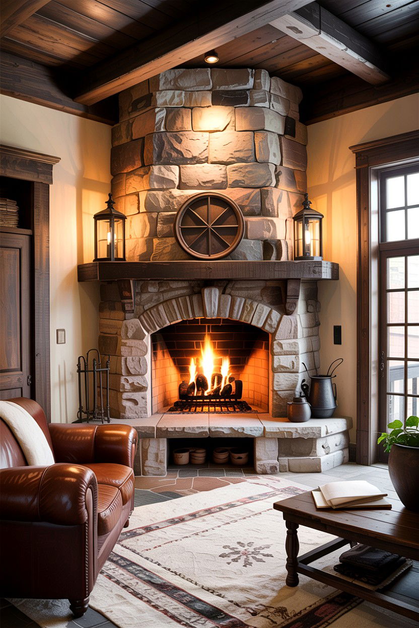 Rustic Corner Fireplace - 30 living room corner fireplace ideas