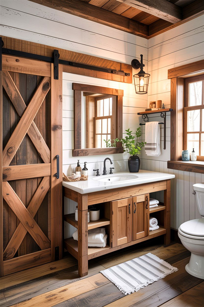 Rustic Farmhouse Bathroom - 30 interior designer bathroom ideas