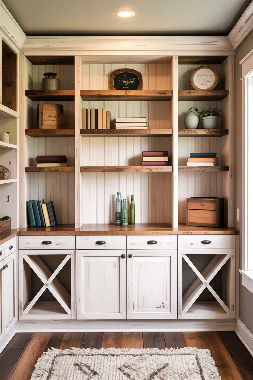 Rustic Farmhouse Built Ins - 30 living room custom cabinetry ideas
