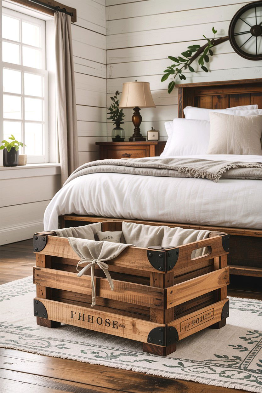 Rustic Farmhouse Crate - 30 bedroom laundry baskets