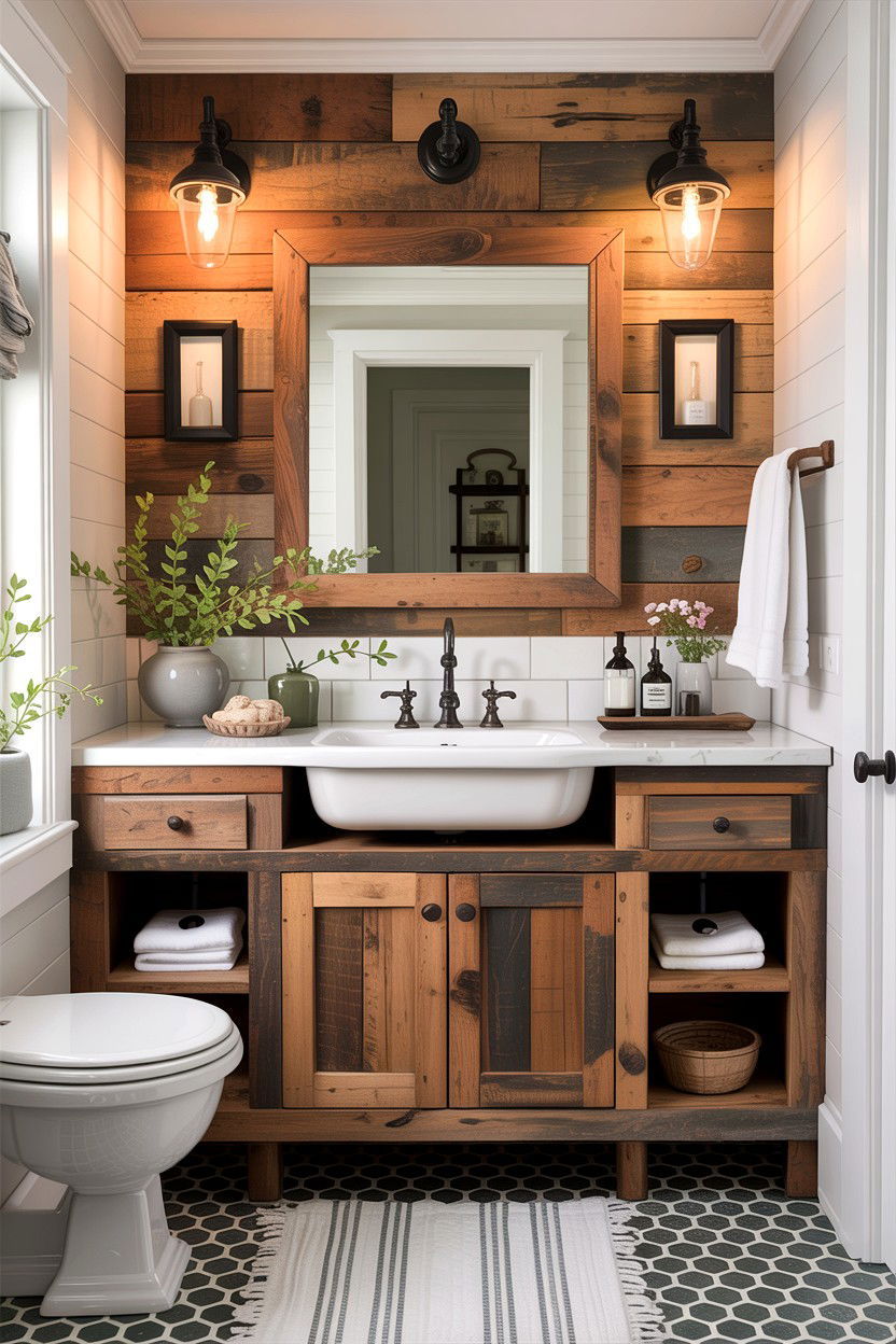 Rustic Farmhouse Hampton Bathroom - 30 Hampton bathroom ideas