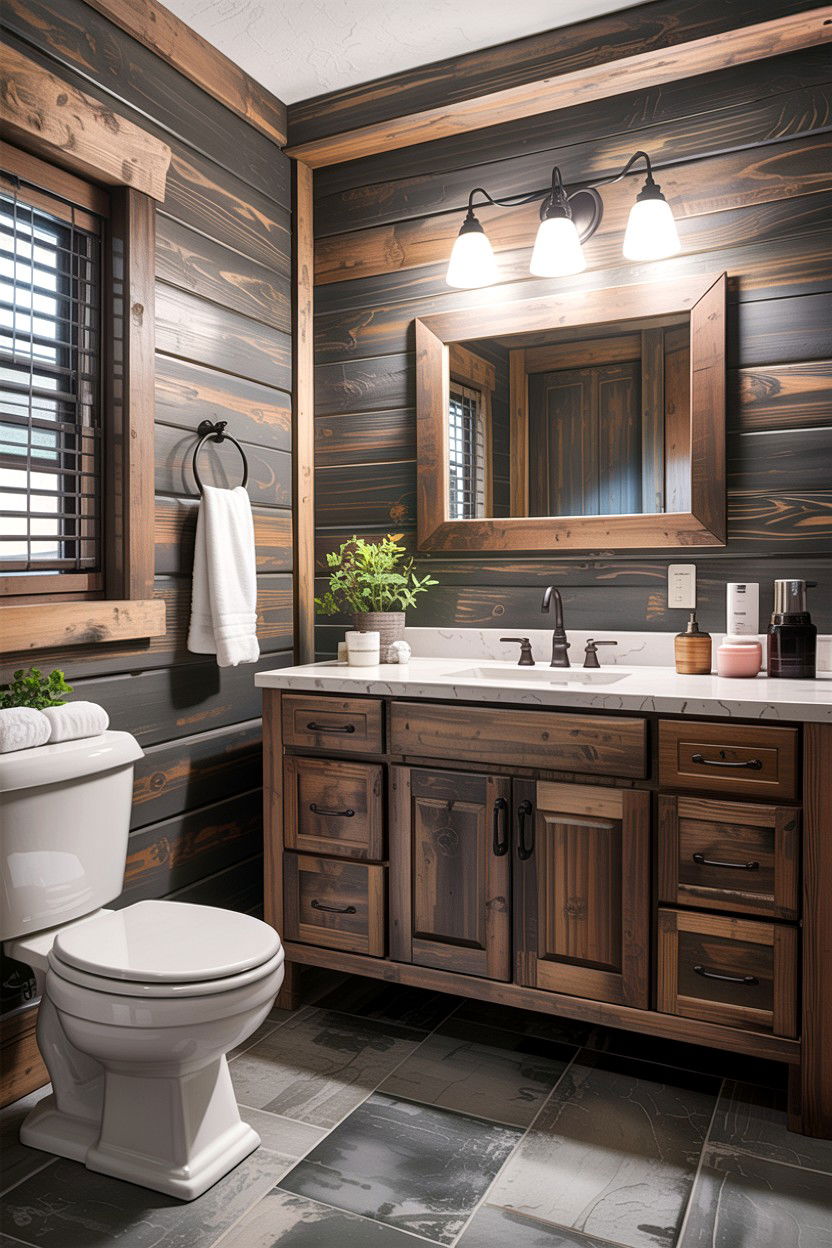 Rustic Gray Bathroom - 30 gray bathroom ideas