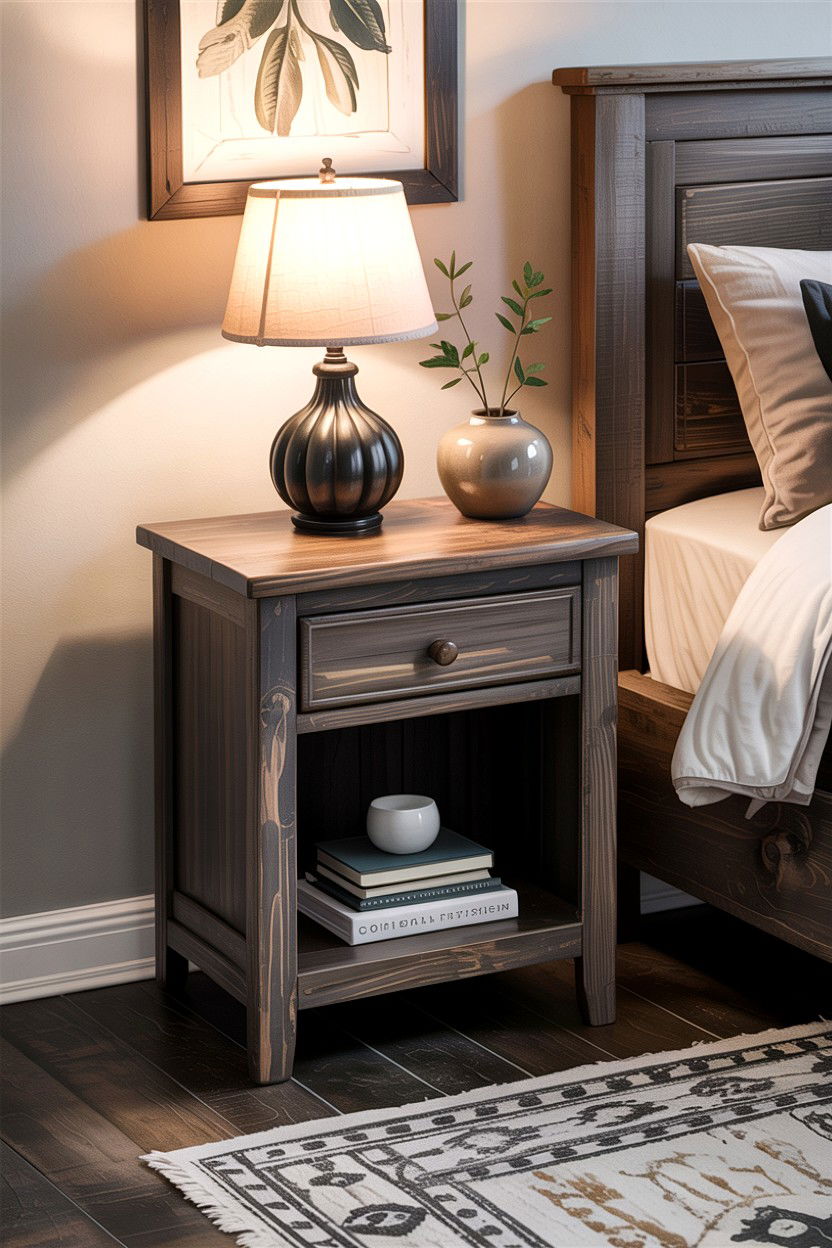 Rustic Gray Nightstand - 30 bedroom rustic nightstands