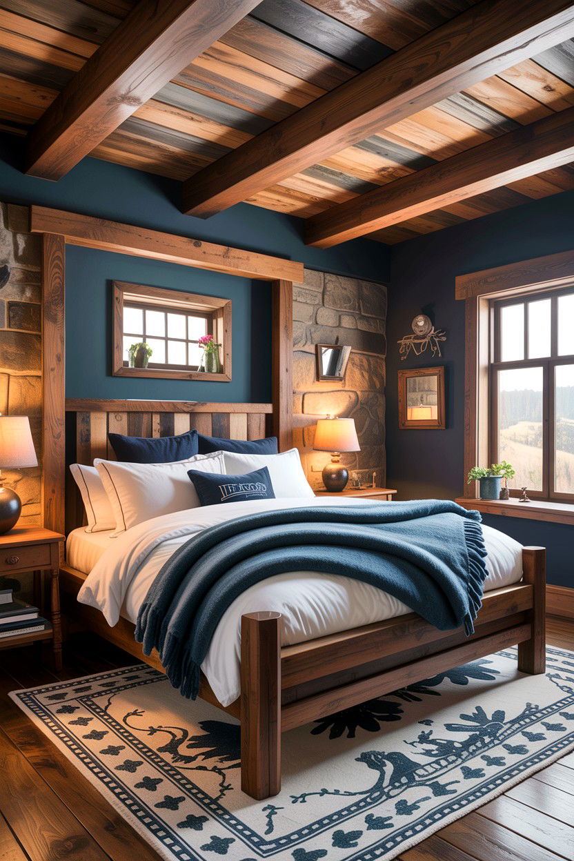 Rustic Indigo Bedroom - 30 indigo bedroom ideas