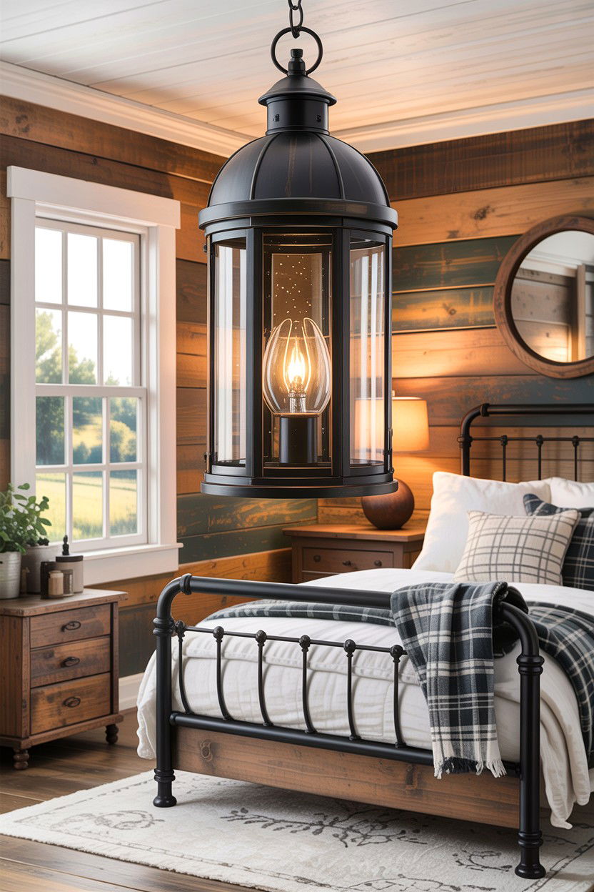 Rustic Lantern Light - 30 bedroom dimmer lights ideas