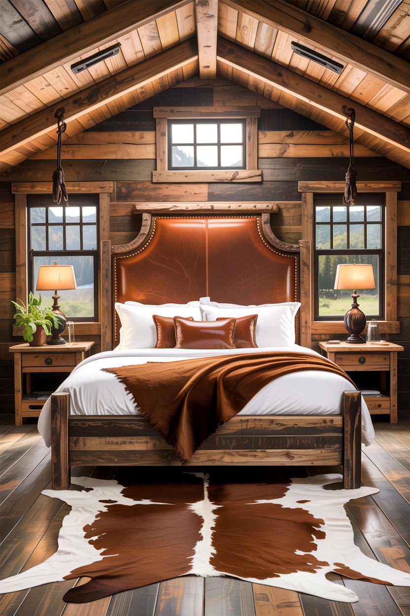 Rustic Leather Bedroom - 30 leather bedroom ideas