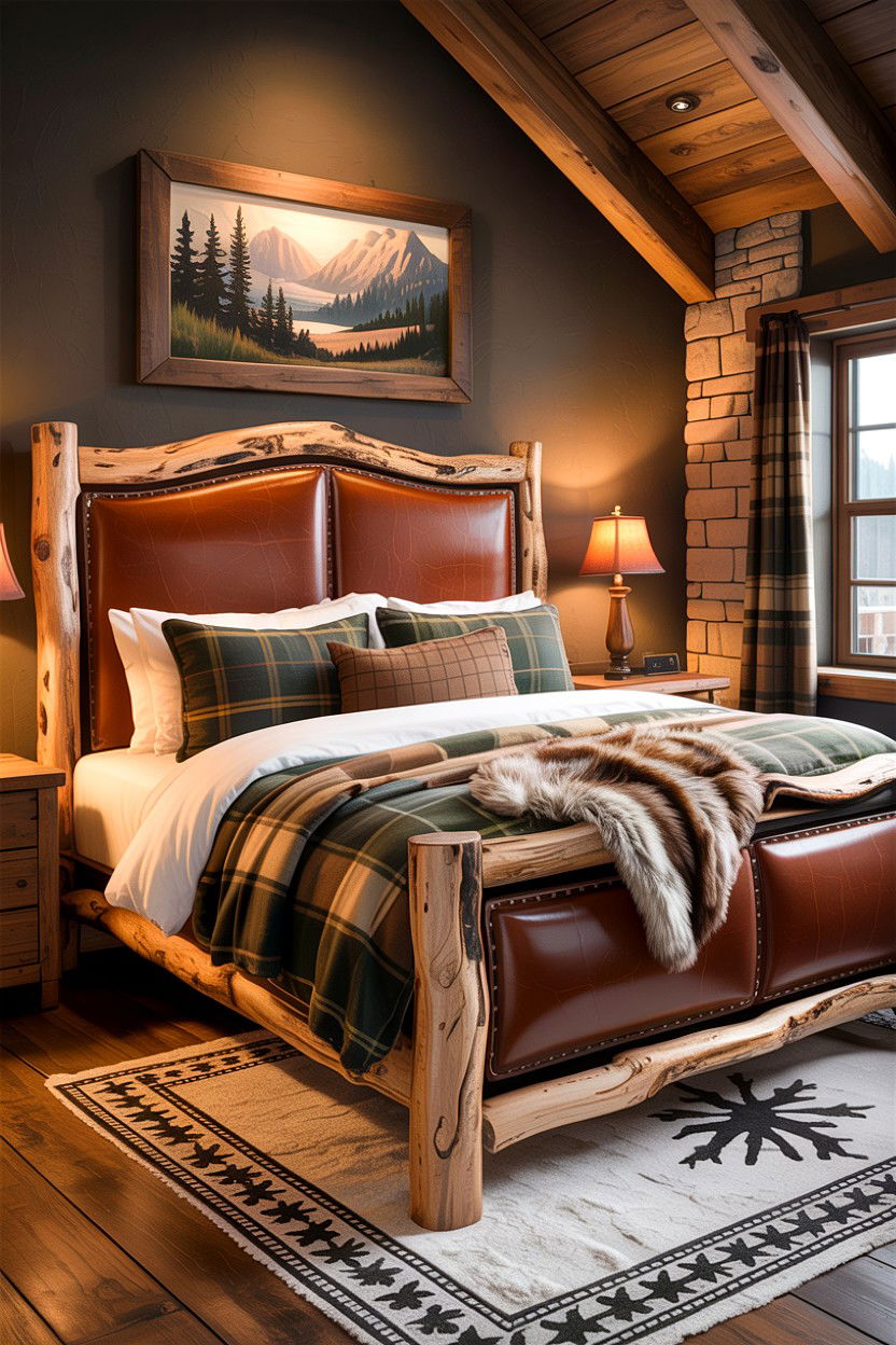 Rustic Leather Headboard - 30 bedroom leather headboards