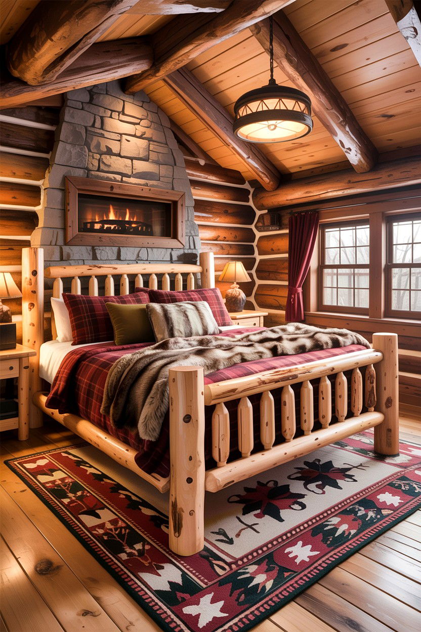 Rustic Log Cabin Bedroom - 30 bedroom inspiration boards