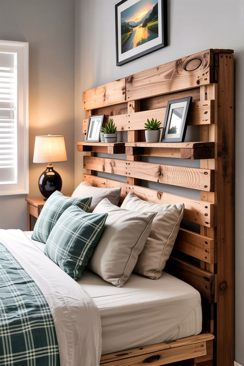 Rustic Pallet Headboard - 30 bedroom storage headboards