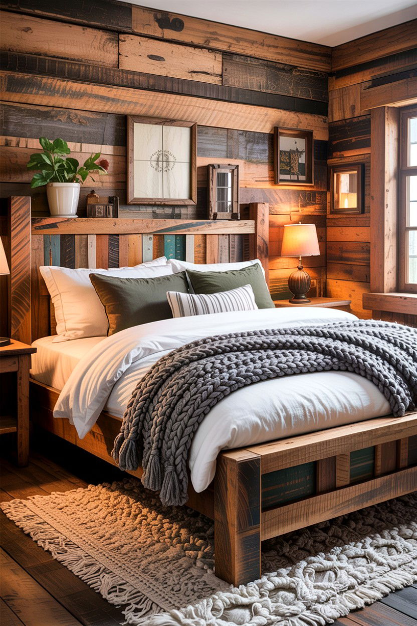 Rustic Reclaimed Wood Bed - 30 bedroom low profile beds
