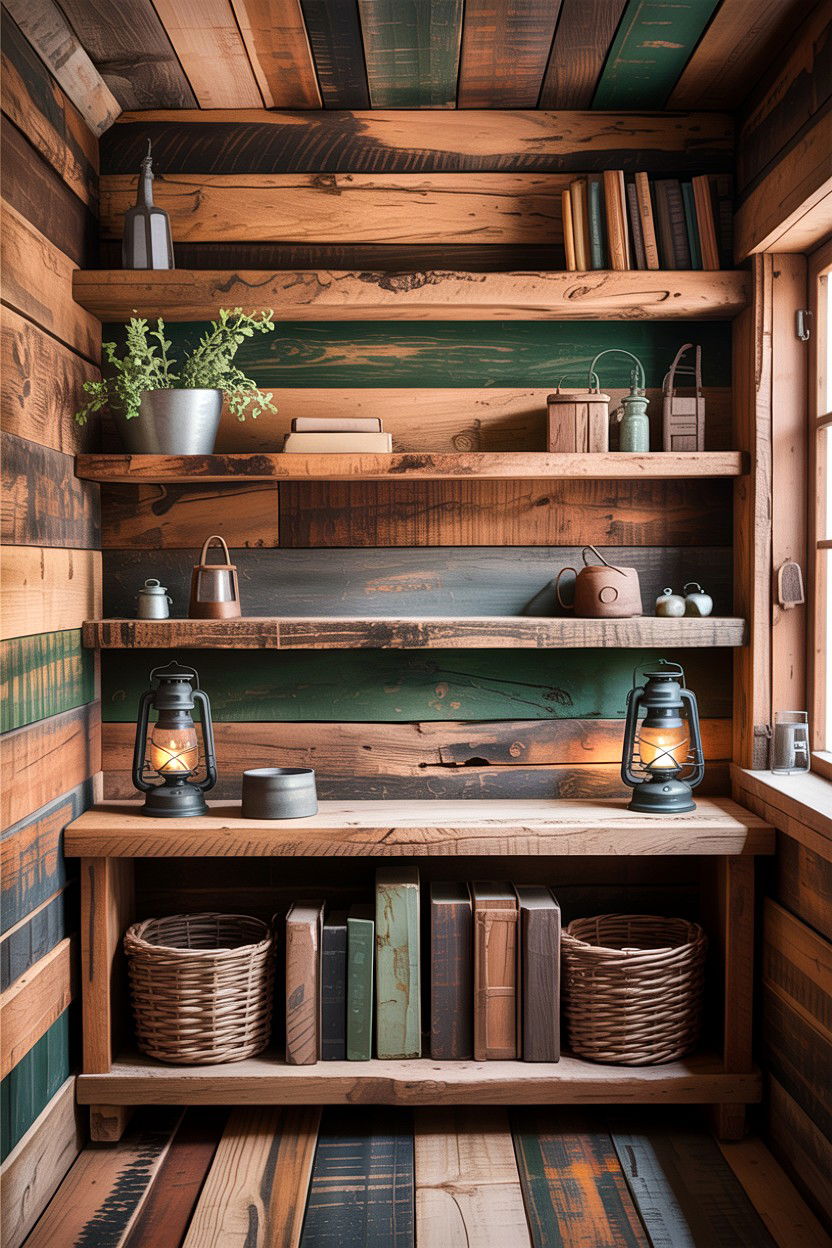 Rustic Reclaimed Wood Shelf - 30 bedroom shelf dividers