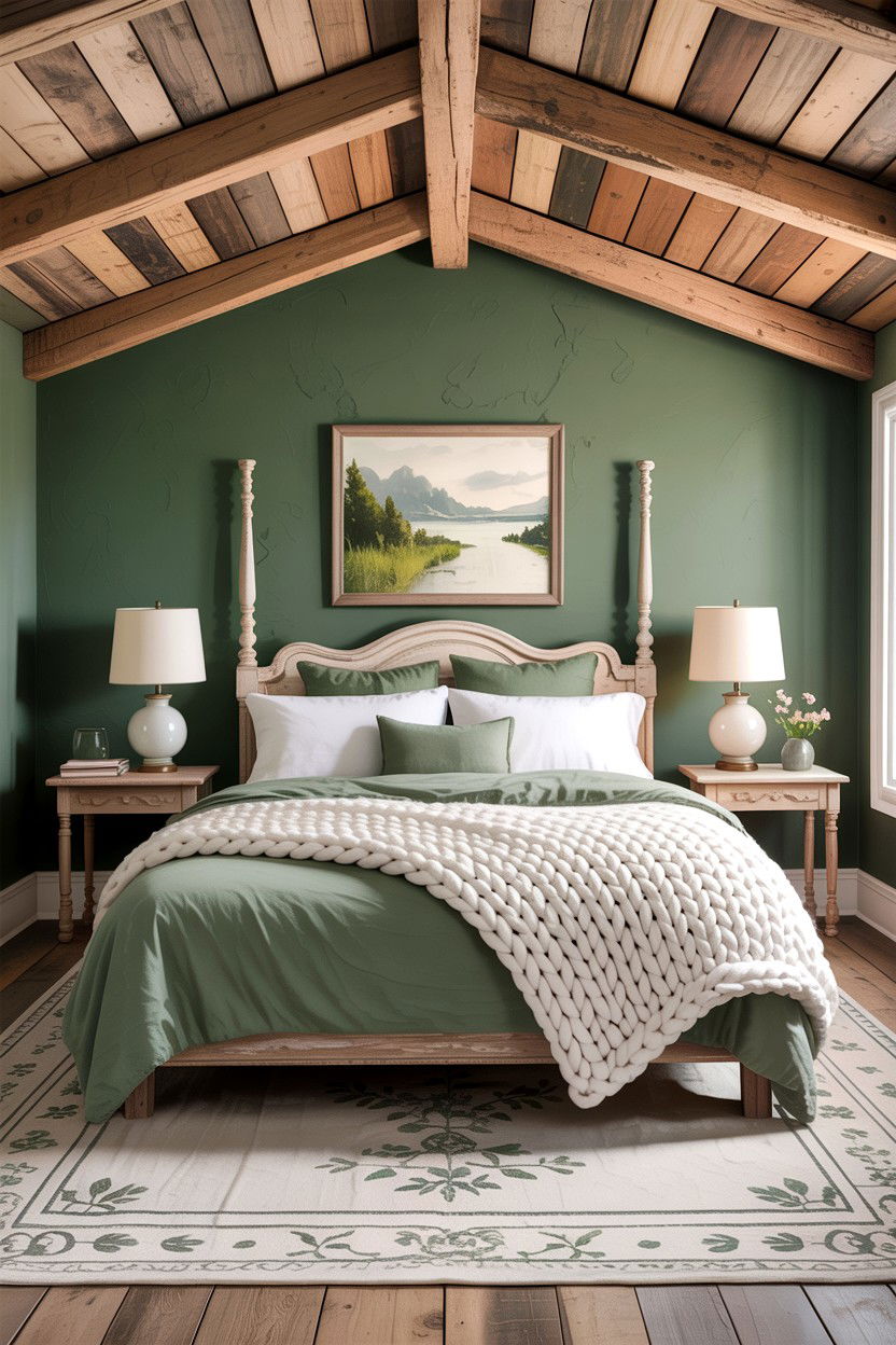 Rustic Sage Green Bedroom - 30 sage and white bedroom ideas