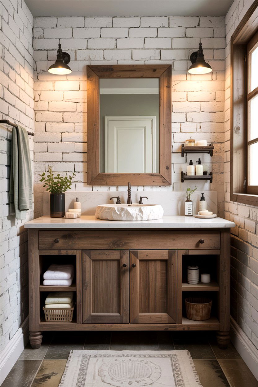 Rustic Taupe Bathroom - 30 taupe and white bathroom ideas