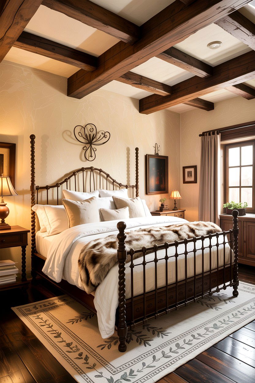 Rustic Traditional Cream Bedroom - 30 traditional cream bedroom ideas