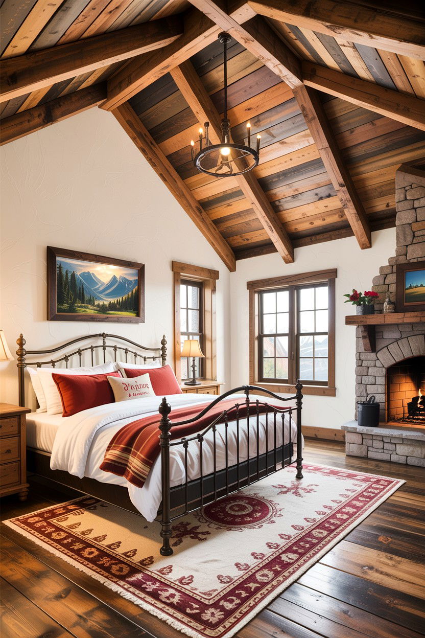 Rustic Vaulted Ceiling Bedroom - 30 bedroom vaulted ceiling ideas